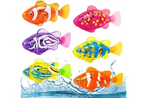 HIULLEN 6 stycken robo fish, elektronisk fisk med ljus, | Elektronisk husdjursrobot fisk, katt interaktiv flytande fiskleksak