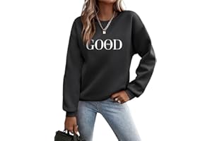 Minetom Pullover Damen Sweatshirt Briefe Drucken Langarm Rundhals Pulli Herbst Winter Frauen Buchstaben Druck Locker Casual Oberteil Sport Streetwear Sweatshirts ohne Kapuze Bluse Tops