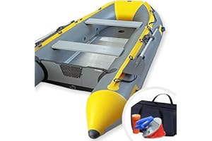 VENDOMNIA Embarcación neumática de 3,30 m para 5+1 Personas - 330 x 155 cm, máx. 566 kg, Remo de Aluminio, Piso, Bomba de pie, Accesorios - Barco de Motor, Barco de Pesca, Bote, 5 Adultos + 1 niño