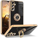XCYYOO Cover Samsung Galaxy A14 4G/5G Custodia Elettrolitica Antiurto Silicone Morbido 360° Girevole Supporto Magnetico Auto 
