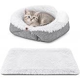 Solinorex Cat Bed 2 in 1 Cat Mat &ndash; Washable Cat Blanket, 60 x 50 cm Cat Bed, Pet Bed for Cat, Small Dogs and Small Pets (Grey