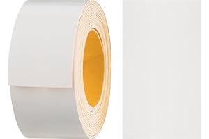 haggiy Cinta de melamina autoadhesiva para bordes de 40 mm x 5 m, sujeción segura sin planchado gracias al adhesivo acrílico, revestimiento para estanterías/paneles de madera, blanco brillante