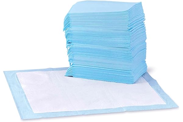 Amazon Basics Almohadillas de adiestramiento de Perros y Cachorros, diseño de 5 Capas a Prueba de Fugas con Superficie de Secado rápido, Regular, 100 Unidades, Azul