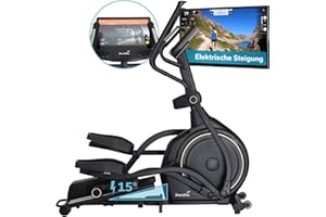 ‎SKANDIKA Skandika Crosstrainer Carbon P26-S/P30-S | Ellipsentrainer für zuhause, mit Steigung, bis 150 kg, 32 Widerstandsstufen, Bluetooth, App kompatibel | Fitnessgerät, Trainingsgerät für Ausdauertraining