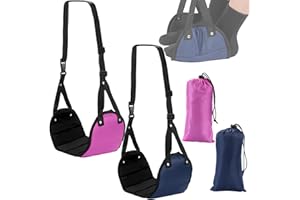 BDSHUNBF 2 szt. podnóżek do samolotu, regulowany hamak, przenośny podnóżek podróżny, akcesoria podróżne do samolotu, zapewnia relaks i zmniejsza obrzęk podczas długiego lotu, biura, akademika,