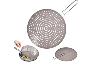 Vlecexs Spritzschutz aus Silikon, 32cm Fettspritzern für Pfanne, Pfannen Spritzschutz mit Klappbarem Griff, Splash Guard, Schutz vor Fettspritzern