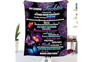 ‎HSIENTPE Personalisierte Decke Geschenk für Tochter Von Eltern, Kuscheldecke Flauschige An Unsere Tochter Von Mama und Papa, Brief Decken Geschenke Für Weihnachten Geburtstag Graduierung,18 Geburtstag Mädchen