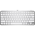 Logitech MX Keys Mini Minimalist Wireless Illuminated Keyboard, Compact, Bluetooth, Backlight, USB-C, Compatible with Apple MacOS, iOS, Windows, Linux, Android, Metal, Light Gray, QWERTY