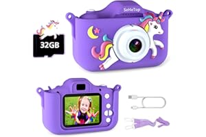 SEHETOP Kinder Kamera, 2.0”Display Digitalkamera Kinder,Geburtstagsgeschenk für Madchen Kind 3 4 5 6 7 8 9 10 11 12 Jahre,1080P HD Anti-Drop fotoapparat kinderspielzeug Weihnachten Spielzeug für mädchen