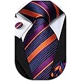 Dubulle Mens Tie Set Necktie and Pocket Square with Cufflinks Gift Box
