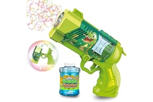Blubbel Pistolet a Bulle, Machine pour Bulles Savon Enfant, Générateur Mousse LED, Jouet Extérieur, Cadeau Été, Bazooka Mariage, Lance-Bulles Portable, Activité Jardin, Jouets de Plein air