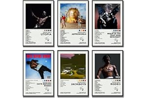 EIEBATE Un set di 6 poster di Travis con la firma di Scott, poster artistici da parete su tela, poster decorativi per stanza, poster decorativi, 20 x 30 cm, stile 1