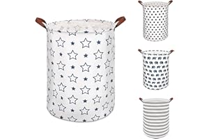 Laundry Basket CORYIN Large Washing Basket 65L Hamper Basket with Handles Waterproof Storage Baskets for Clothes Toys Bedroom Accessories Laundry Bags Dirty Clothes Laundry Hamper, Blue Star