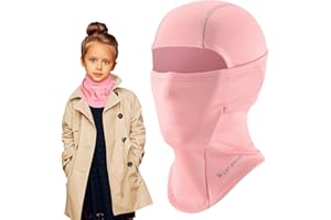 ZeYou Sturmhaube Kinder Unter Helm,Sturmhauben Winddichte Warme Balaclavas für Jungen Mädchen Outdoor Sports Radfahren, Skifahren,Fahrrad(Rosa)