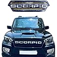 CAR SAAZ Raptor Style Alpha Front Grill Silver Compatible with Scorpio Type 4(2018-2021)
