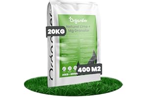 Chaux Jardin Avec Magnésium - 20 Kg - 400 M2 - Chaux Vive Agricole Granulée - Engrais Universel Granule Pour Gazon, Potager Et Sols Acides - Taille 0,3-1 Mm - 1% De Mgco3 - Organifer