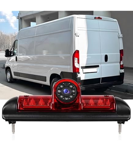 FIAT Ducato Remlicht achteruitrijcamera voor bestelwagens 3 gen, Peugeot Boxer, Citroen Jumper, 170 ° hoek Waterdichte nachtzicht microfoon Ingebouwde verstelbare lens Dak mount camera