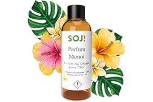 SOJ Concentré de Parfum Monoi pour Bougies, Création de Bougies Parfumées au monoi, sans CMR de Grasse (250ML, Monoï)