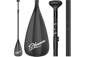 ‎FOWAWU FOWAWU Half Carbon/Half carbon SUP Paddles - 3 Piece Adjustable Stand up Paddle Board Paddle- Floating Oars SUP Paddleboards &Lightweight