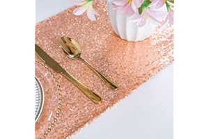 ShinyBeauty Runner da Tavolo con Paillettes Runner con Paillettes per la Decorazione di Eventi/Matrimoni 12 * 72 Pollici (può Scegliere Il Colore) 30 * 180 cm (Oro Rosa, 1)