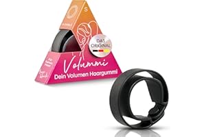 ‎VOLUMMI Volummi Haargummi Schwarz – Innovativer Zopfgummi für sichtbar mehr Volumen im Pferdeschwanz – Starker Halt & schonend für Haare – Das Original Made in Germany [True Black S für dünnes Haar]