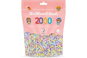 La Manuli Fuse Beads, Approx. 2000 Pieces Midi (5mm) Ironing Beads in a Resealable Bag