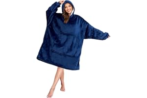 Gentlewarm Oversize Felpa Coperta Con Maniche E Tasca Grande Sherpa Pile Coperta Indossabile Calda Felpa Con Cappuccio Invernale Per Adulti, Donna, Uomo E Adolescenti