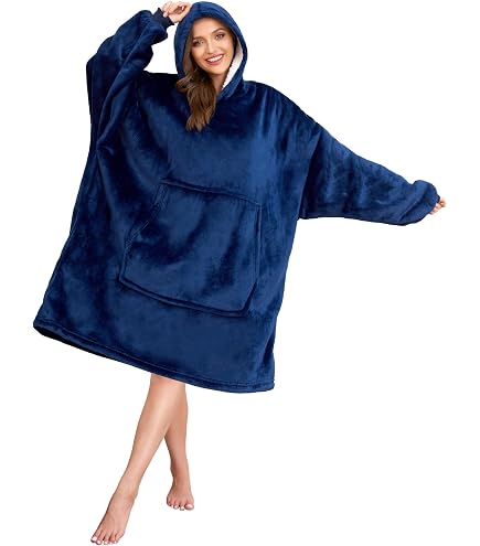 Couverture à Capuche Surdimensionnée – Doublure Sherpa Polaire 260g – Manches Longues Et Poches Kangourou – Pour Femme, Homme, Enfant – Gris