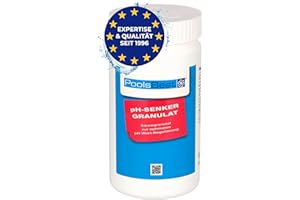 PoolsBest pH Senker Granulat 1,5kg I pH Minus zur optimalen pH-Wert Regulierung im Pool I hochwertiges pH Senker Pool Granulat I Pool pH Senker inkl. Messbecher I pH-Wert im Pool senken