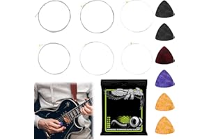 DEILONIE Electric Guitar Strings 10-46,Slinky Guitar Strings,Guitar Strings 10-46,Slinky Guitar Strings with 6 Pcs Guitar Pick Plectrums（Pick Plectrums Random Color）