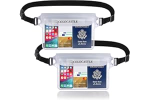 COLOCASTLE Pochette Étanche, Sac Etanche avec Sangle Réglable, Pochette Telephone Portable, Pochette Etanche Smartphone, Plage Accessoire, pour Natation, Rafting, Kayak, Canotage, Camping