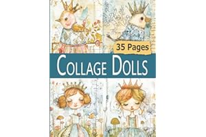 Collage Dolls: Ephemera Paper 35 Pages Of Crowned Princess Bird Art Dolls For Crafting, Original Scrapbooking, Junk Journal Embellishments