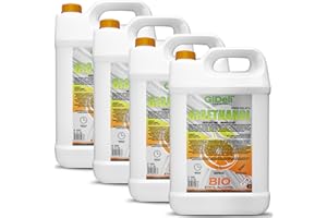 GiDeli Bioetanolo, 4 x 5 l, profumo d'arancia, 96,6% etanolo, per camini interni ed esterni, senza fumo e fuliggine, da mais e barbabietola da zucchero