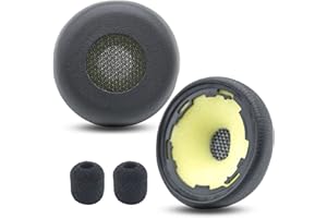 ‎HTINDUSTRY HTINDUSTRY Wysokiej jakości wymienne poduszki nauszne kompatybilne ze słuchawkami Jabra Evolve 75/Evolve 75+ /Jabra 75UC/75MS Poduszki nauszne z bardziej miękkiej skóry proteinowej/Pianka pamięciowa
