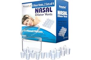 ‎RUNESOL Runesol Anti-Schnarchmittel Schnarchstopper 8pk | Verschiedene Größen von Anti Schnarch Nasendilatatoren | Verbesserung der Schlafapnoe | Hilft bei Nasenstauung und einem abgewichenen Septum