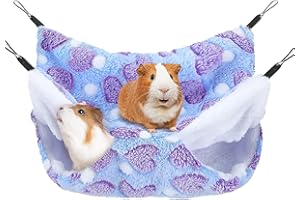 ZYEKIU Hamaca para Hurones, 34 x34cm Hamaca de Hámster Cómoda Cálida Cama, Hamacas Colgante de Animales Pequeños, Hamacas de Doble Capa para Chinchilla Hurón Ardilla Hámster (Púrpura)
