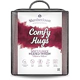 Slumberdown Comfy Hugs Heated Throw Blanket - Large Electric Blanket for Bed, Sofas & Settees, Soft Fleece Blanket with 10-He