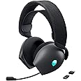 Alienware AW720H Dual-Mode Wireless Gaming Headset - Dolby Atmos Spatial Sound, Wireless 2.4 GHz, 3.5mm Connector Cable, In-line Controls, Integrated Microphone, Unidirectional - Dark Side of the Moon