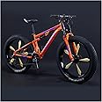REOTEL Mountain Bikes Men 26 Inch Adult Fat Tyre Mountain Bike with Full Suspension, High-carbon Steel Large Frame Dual Disc Brake Giant Bicycle