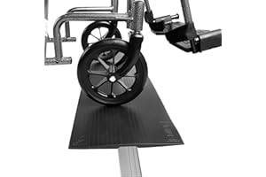 KMINA Rampa de Umbral para Silla de Ruedas Portatil (Perfiles Puerta ≤ 6 mm Altura), Goma Ajustable, Diseño Patentado