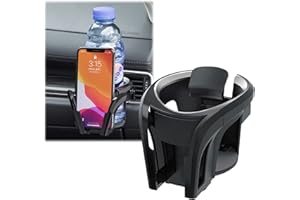 FLAVNT Soporte para Vasos de Coche, 2 en 1, Ajustable, Soporte de Montaje para Teléfono Inteligente, Soporte para Ventilación de Coche, para Bebidas Calientes
