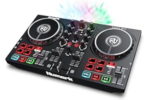 Numark Party Mix II DJ Controller mit Lichtshow, 2 Decks, integriertem Mixer, Audio Interface und Serato DJ Lite