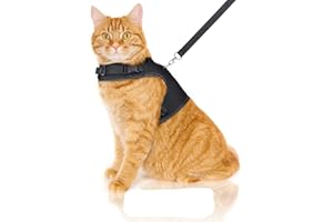 Bella & Balu Uprząż dla kota w zestawie ze smyczą – odporna na pęknięcia i wytrzymała uprząż na klatkę piersiową z miękką wyściółką wewnętrzną i oddychającą siateczką – zapewnia bezproblemowy przepływ