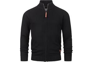 Indicode Herren INLut Strickjacke mit Stehkragen und Reißverschluss | Cardigan Feinstrickjacke für Männer