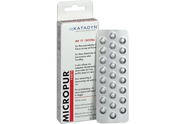Katadyn 8017906 Micropur Forte MF Vattendesinfektionstabletter, vita, en storlek