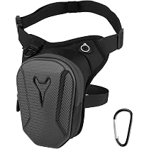 Leathario Motorrad Beintasche – Wasserdichte Oberschenkeltasche Mit Erweiterbarem Fach, Reflektierenden Streifen & 2 Karabinern – Für Damen & Herren – Schwarz