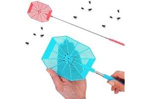 GENERICO Schiacciamosche Estensibile Telescopico fino a 58cm Versione Robusta Scacciamosche Estensibile Ammazza Mosche Zanzare Insetti Fly Swatter Paletta Mosche,Colori Assortiti Colore Casuale,1 pezzo