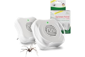 GARDIGO® Wtyczka ultradźwiękowa do odstraszania pająków – zestaw 2 szt. I odstraszacz szkodników do domu przeciwko pająkom I 25 m² I 27 kHz I ochrona przed pająkami I ochrona przed owadami