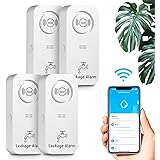 Rilevatore di perdite d'acqua WiFi (WiFi 2.4G), allarme sensore d'acqua da 90 dB e avviso tramite app, allarme rilevatore di 