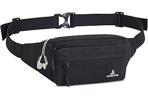 JAZUX Doggy Bag Marsupio Sportivo con Cintura Regolabile e Jack per Cuffie Bum Bag Marsupio per all'aperto Sportivo Viaggio Jogging Lavoro Campeggio